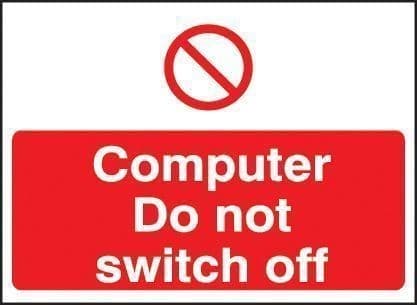 Computer Do Not Switch Off Label | 35mm x 25mm | Self Adhesive Vinyl