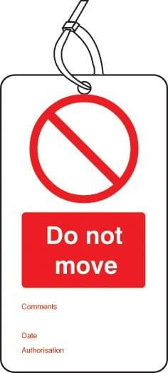 Do Not Move - Double Sided Safety Tags - Pack of 10