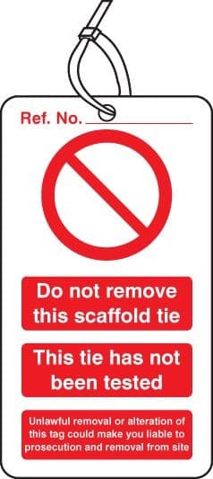Do Not Remove This Scaffold Tie - Double Sided Safety Tags - Pack of 10