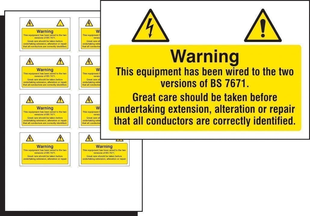 Warning Electrical Hazard - Sheet of 10 Labels | 75mm x 50mm | Self Adhesive Vinyl