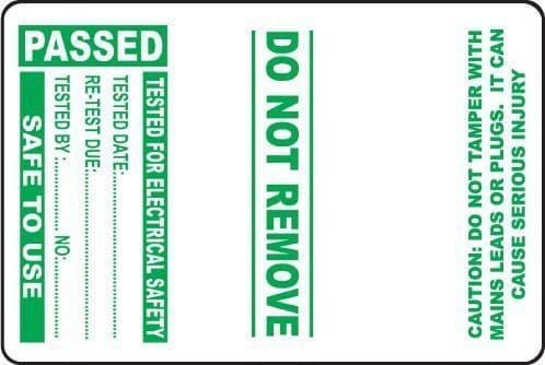 Passed - Electrical PAT Test - Roll of 100 Cable Wrap Labels
