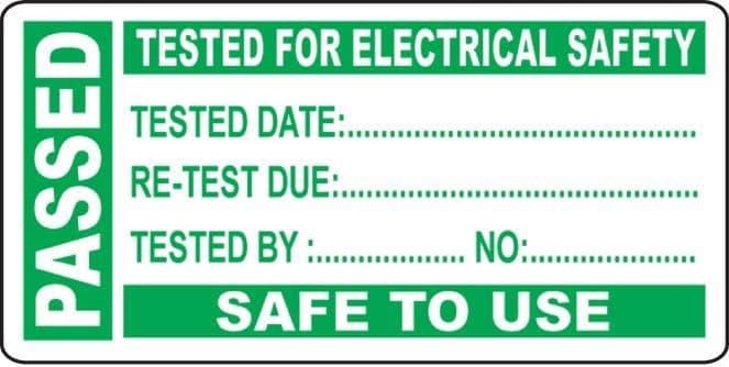 Passed - Electrical PAT Test - Roll of 250 Write On Labels