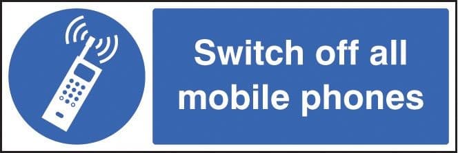 Switch off All Mobile Phones Safety Signs