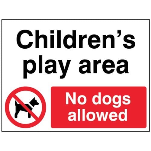 Childrens Play Area - No Dogs Allowed Safety Signs