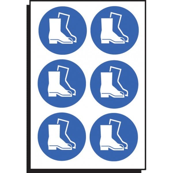 Safety Boots Symbol - Sheet of 6 Labels
