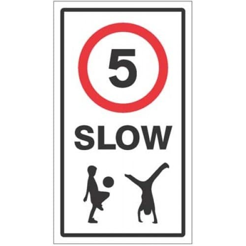Slow 5mph Signs | 400mm x 700mm | Class R2 Reflective on 3mm Aluminium Composite c/w Channelling