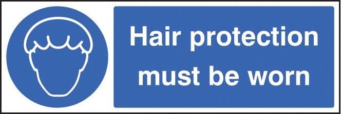 Hair Protection Must Be Worn Safety Signs