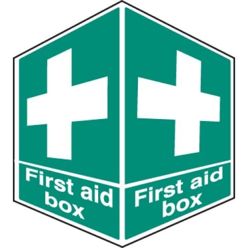 First Aid Box - Projecting Safety Signs | 150mm x 200mm | Rigid Plastic