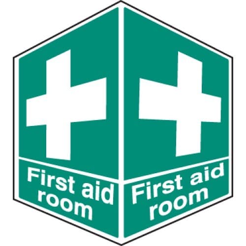 First Aid Room - Projecting Safety Signs | 150mm x 200mm | Rigid Plastic