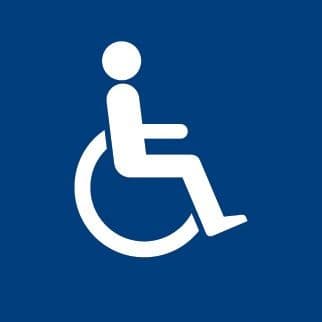 Braille - Disabled Symbol | 150mm x 150mm | 1.5mm PVC with Self Adhesive Backing