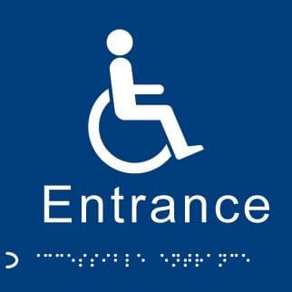 Braille - Disabled Entrance Signs | 150mm x 150mm | 1.5mm PVC with Self Adhesive Backing