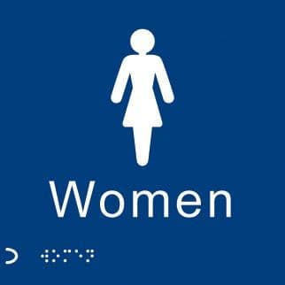 Braille - Women Signs | 150mm x 150mm | 1.5mm PVC with Self Adhesive Backing