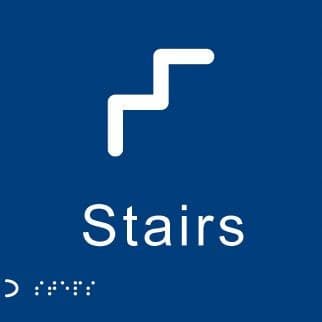 Braille - Stairs Signs | 150mm x 150mm | 1.5mm PVC with Self Adhesive Backing