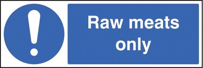Raw Meats Only Safety Signs