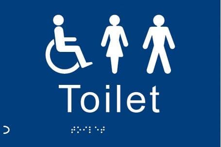 Braille - Toilet Signs | 225mm x 150mm | 1.5mm PVC with Self Adhesive Backing