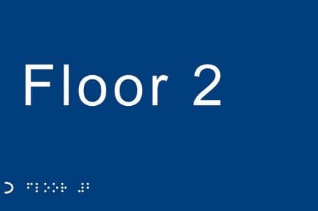 Braille - Floor 2 Signs | 225mm x 150mm | 1.5mm PVC with Self Adhesive Backing