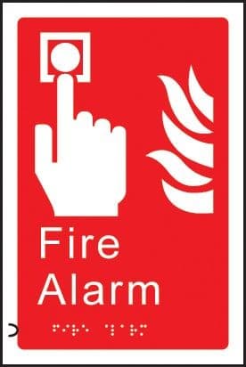 Braille - Fire Alarm Signs | 150mm x 225mm | 1.5mm PVC with Self Adhesive Backing