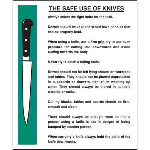Safe Use of Knives Safety Signs