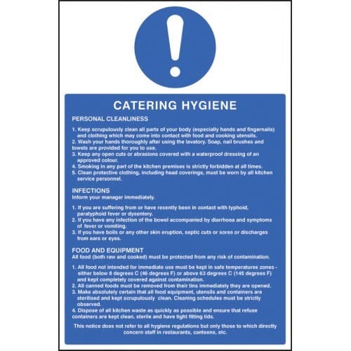 Catering Hygiene Safety Signs