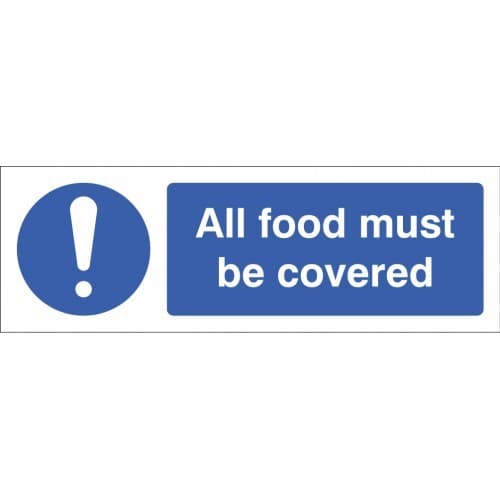 All Food Must Be Covered Safety Signs