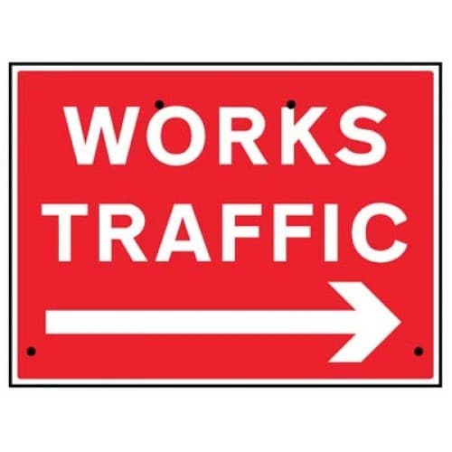 Works Traffic Arrow Right Re-Flex Temporary Traffic Signs (Class RA1) | 600mm x 450mm
