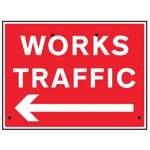 Works Traffic Arrow Left Re-Flex Temporary Traffic Signs (Class RA1) | 600mm x 450mm