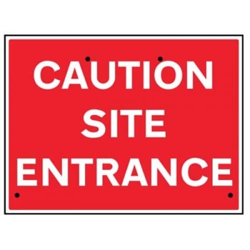 Caution Site Entrance Re-Flex Temporary Traffic Signs (Class RA1) | 600mm x 450mm