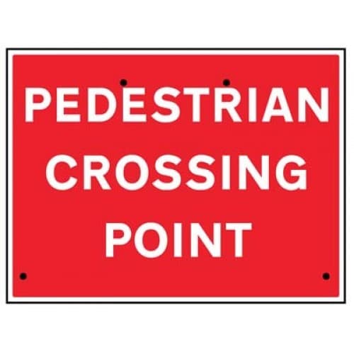 Pedestrian Crossing Point Re-Flex Temporary Traffic Signs (Class RA1) | 600mm x 450mm