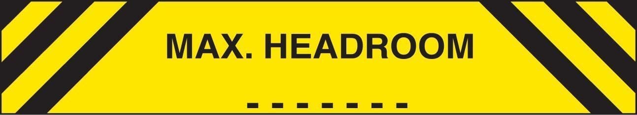 Max Headroom Sign (Specify Height Required) | 1200mm x 150mm | Reflective Aluminium