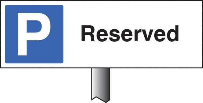 Reserved Parking Verge Signs with Post | 450mm x 150mm