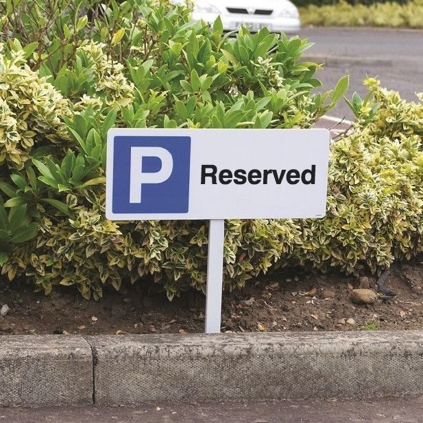 Reserved Parking Verge Signs with Post | 450mm x 150mm