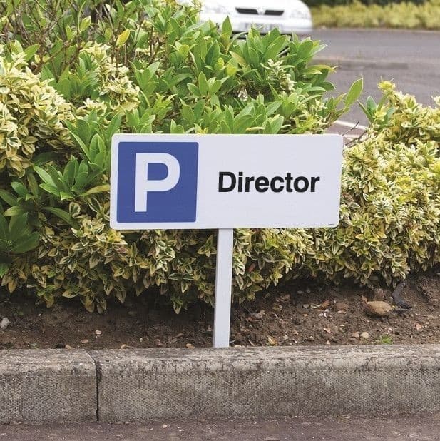 Director Parking Verge Signs with Post | 450mm x 150mm