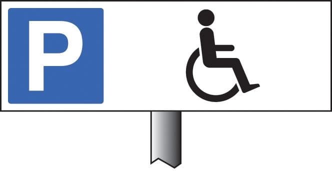 Disabled Parking Symbol Verge Sign with Post | 450mm x 150mm