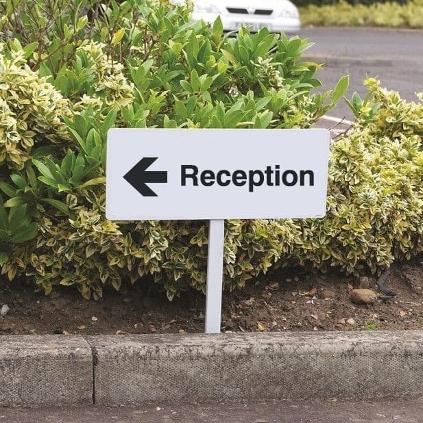 Reception Left Verge Signs with Post | 450mm x 150mm