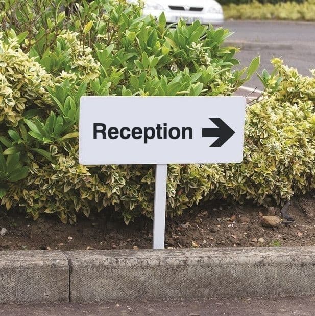 Reception Right Verge Signs with Post | 450m x 150mm