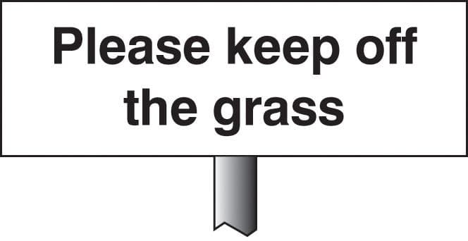 Please Keep Off The Grass Verge Signs with Post | 450mm x 150mm
