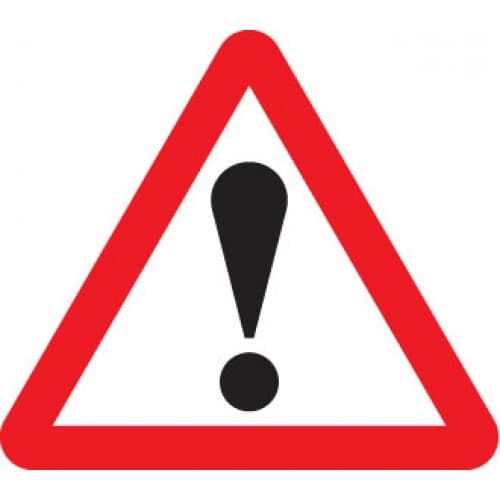 Warning Fold-Up Road Sign with Space for Supplementary Text