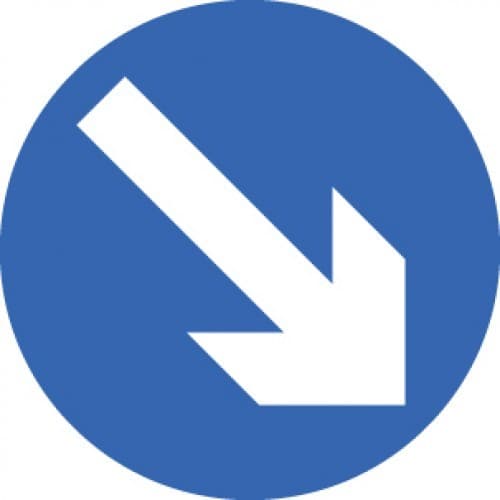 Keep Right Reflective Traffic Signs | 600mm Diameter | 3mm Aluminium Composite (Class RA1)