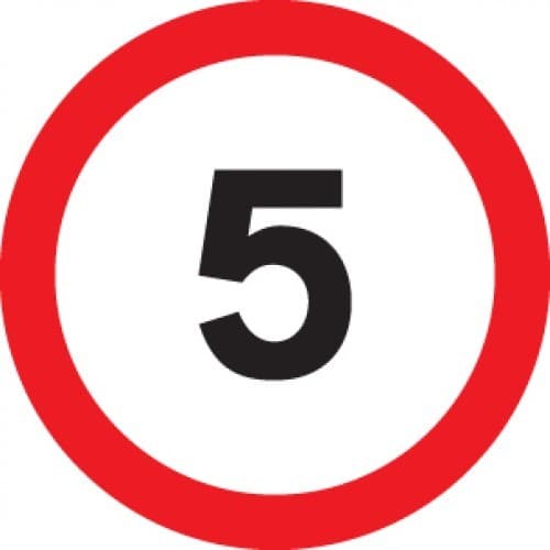 5mph Reflective Traffic Signs | 600mm Diameter | 3mm Aluminium Composite (Class RA1)