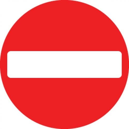 No Entry Reflective Traffic Signs | 600mm Diameter | 3mm Aluminium (Class RA1)