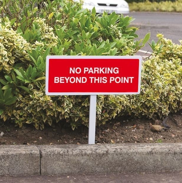 No Parking Beyond This Point Verge Signs with Post | 450mm x 150mm