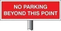 No Parking Beyond This Point Verge Signs with Post | 450mm x 150mm
