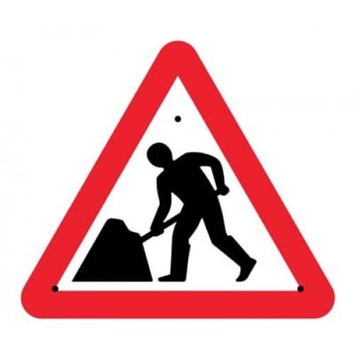 Road Works Re-Flex Temporary Traffic Signs (Class RA1) | 750mm Triangle