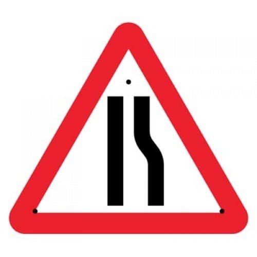 Road Narrowing Right Re-Flex Temporary Traffic Signs (Class RA1) | 750mm Triangle