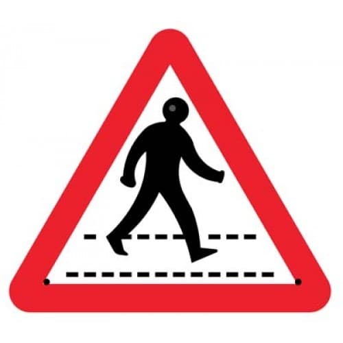 Pedestrian Crossing Re-Flex Temporary Traffic Signs (Class RA1) | 750mm Triangle