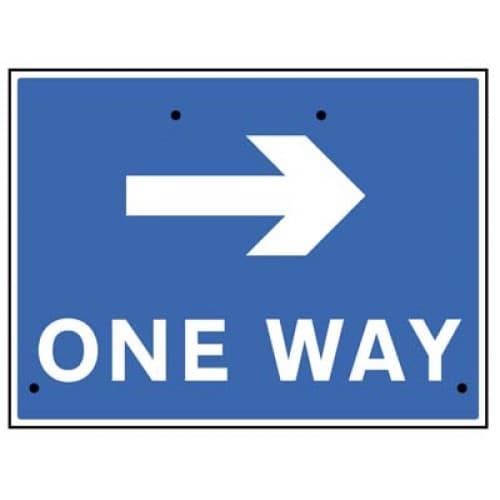 One Way Arrow Right Re-Flex Temporary Traffic Signs (Class RA1) | 600mm x 450mm