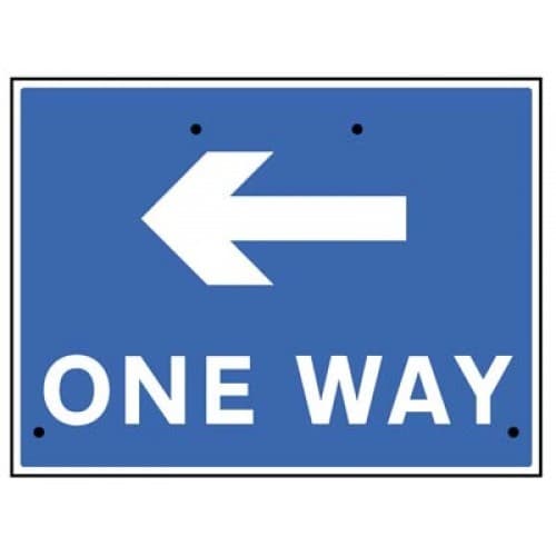 One Way Arrow Left Re-Flex Temporary Traffic Signs (Class RA1) | 600mm x 450mm