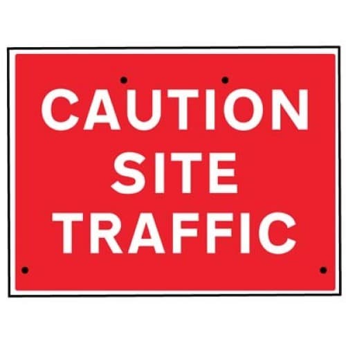 Caution Site Traffic Re-Flex Temporary Traffic Signs (Class RA1) | 600mm x 450mm