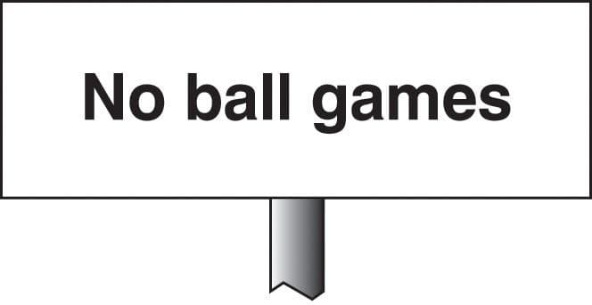 No Ball Games Verge Signs with Post | 450mm x 150mm