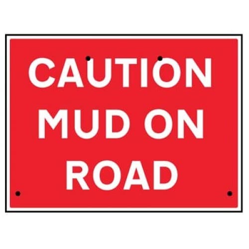Caution Mud on Road Re-Flex Temporary Traffic Signs (Class RA1) | 600mm x 450mm